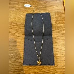 Letter A coin pendant necklace in 18K gold vermeil